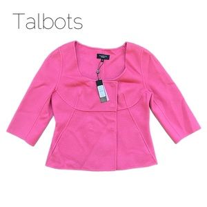 NEW Talbots “Kate Fit” Pin Felted Wool Retro Cropped Jacket Size 10